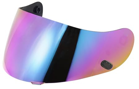 Visiere Casque Moto pour HJ-09 CL-15 CL-17 CL-16 CL-SP AC-12 FS-10 CS-R1 IS-16 CS-R2,Remplacement de Visière de Lentille de Casque de Bouclier de Vent de Moto pour Le Casque intégral (Arc-en-Ciel)