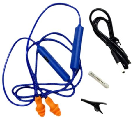 Huudngeje Tapones para los Oídos Auriculares Bluetooth para el Trabajo, Supresión de Ruido, Protección Auditiva, Sitios de Construcción, Lugares Ruidosos Azul