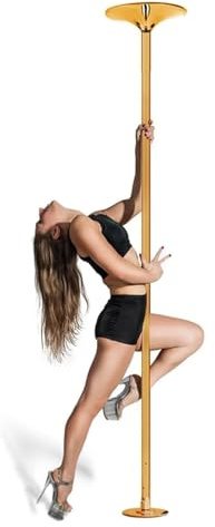 MMDXDLX Pole Dance Stange Goldenes tragbares Tanzstangen-Set for Zuhause, Club, Schlafzimmer, Wohnung, rotierende statische Tanzstange, belastbar bis 200 kg