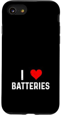 I Love Batteries - Heart - Distressed - Battery Technology Case for iPhone SE (2020) / 7 / 8