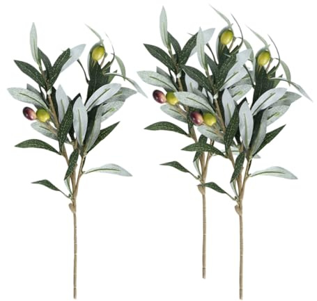 MAGICLULU 3pièces Branche Olivier Artificielle pour Vase Plante Artificielle Intérieur Tige De Fausse Verdure pour Décoration De Mariage Et Maison
