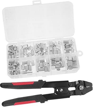 UKCOCO Pince à Sertir en Acier Inoxydable Câbles Outil de Sertissage Portable Poignée Antidérapante Kit Outils de Pêche Compatible Câbles Métalliques