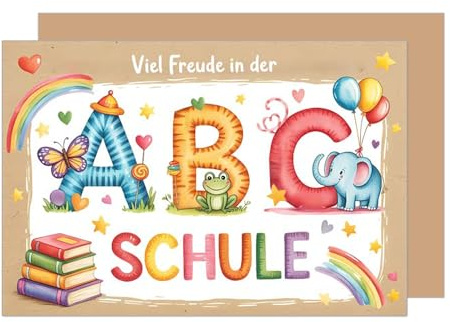 Edition Seidel Premium Glückwunschkarte zur Einschulung mit Umschlag. Einschulungskarte Grußkarte Karte zum Schulanfang Schuleinführung Spruch Schulkind Mädchen Junge 1. Klasse (ES163 SW025)