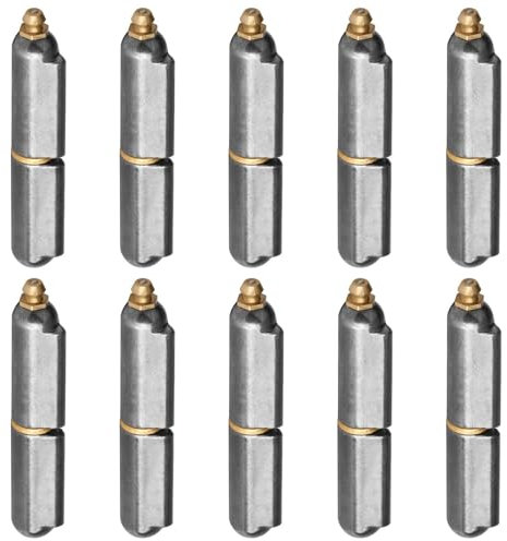 JADEWaa Lot de 10 charnières à souder avec graisse Zerk pour portail, barbecue, fumoir en acier inoxydable, charnière robuste de 15,2 cm