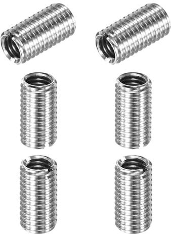 M METERXITY 6-Pack Thread Adapters Sleeve Reducing Nut, M10x1.5 Male to M8x1.25 Female 20mm H Thread Repair Insert Stainless Steel Nut Screw Reducer, Screw Sleeve Conversion