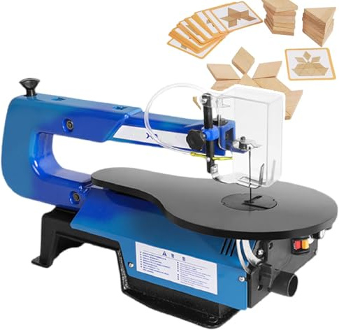 Scie À Chantourner 16 Pouces À Vitesse Variable-avec Grande Table Inclinable Et 10 Lames|Vitesse Variable 550-1650 Coups/Min, Moteur 180 W,Orifice D'Évacuation La Poussière StandardModel
