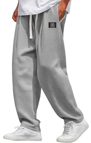 Generisch Trainingshose Herren Elastischer Bund Bodybuilding Elegante Hosen Herren Winter Sport Laufhose Cargo Bequeme Lässig Sportbekleidung Gym Cargohose 1#grau XXL