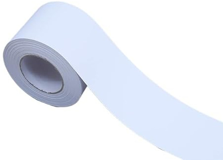 Battiscopa Passacavi Carta da parati autoadesiva impermeabile con linee di cintura, battiscopa, bagno, soggiorno, cucina, mobile, decorazione parete(White matte,20cm-wide 10M)