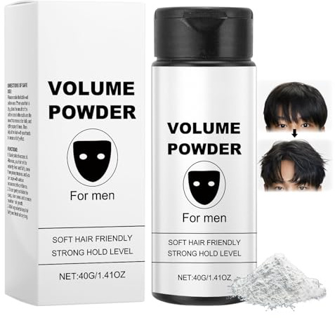 Texturpulver för män, hårpuder med matt effekt, starkt ljust texturpulver, färglöst stylingpulver, hårstylingpulver för att ge omedelbar textur och volym, naturlig formel, alla hårtyper