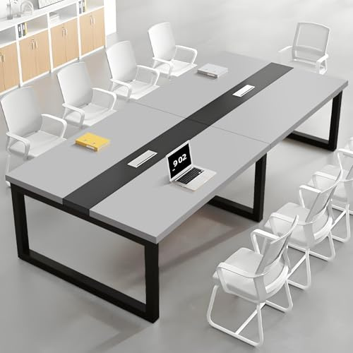 Großer Konferenztisch – Massivholz-Büro-Meeting-Schreibtisch für Teams, Drahtmanagementbox, mehrere Größen und Farben, ideal für Trainingsräume und Sitzungssäle (Stühle nicht im Lieferumfang enthalten
