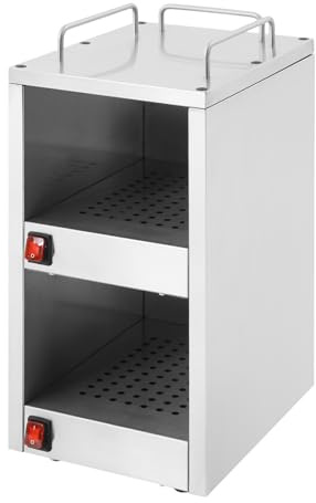 140w Tassenwärmer Edelstahl Tellerwärmer Für Gastronomie Wärmeschrank 25×32×55.5cm 2 Warmhaltefächer Bei 75 °c Halten Geeignet Für Restaurants Hotels Und Bäckereien