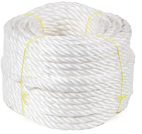 Flandria Corde Polypropylène Ø 6 mm x 100 m Charge de Rupture 560 Kg, Blanc