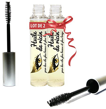 LOT de 2 mascaras 100% Huile de ricin BIO pressée à froid pour la pousse les cils. Essoreur économique. 2x10ml – Naturafro