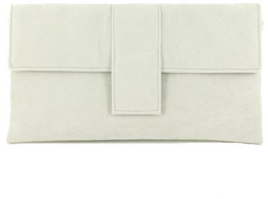LONI Elegante Clutch aus Velourslederimitat, Sehr hellgrau (Grau) - LONI