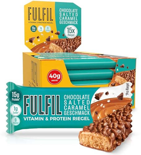 FULFIL Vitamin and Protein Bars, Chocolate Salted Caramel Flavour, 15 x 40g