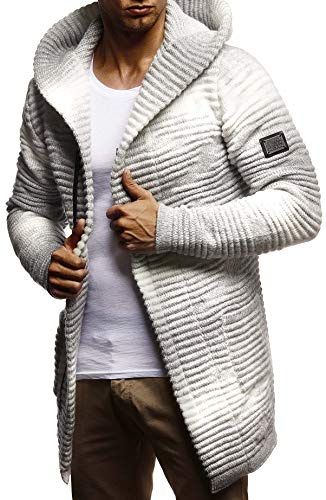 Leif Nelson Giacca Uomo in Maglia con Cappuccio Cardigan LN-5715
