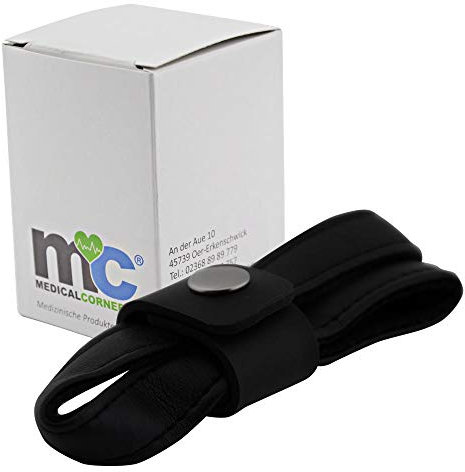 Medicalcorner24 Stockschlaufe Gehstock Krücken Stock Schlaufe Binde Band Kunstleder schwarz