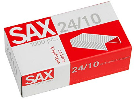SAX Heftklammer, 24/10, verkupfert (1.000 Stück), Sie erhalten 1 Packung á 1000 Stück