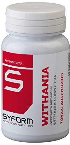 SYFORM WITHANIA INTEGRATORE ALIMENTARE 60 Capsule Withania somnifera, tonico adattogeno, ottimo antistress. Utile per sport sportivi palestra fatica allenamento recupero muscolare e antistress