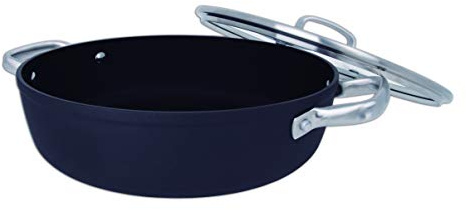 Arcos Serie Samoa | Cacerola Antiadherente 28 cm y 4,3 L | Aluminio Forjado | Apta cualquier cocina | Asas Acero Inoxidable Efecto Frio | Sistema ahorro energético | Apta lavavajillas | Color Negro
