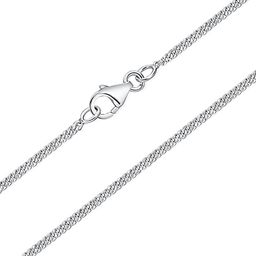 DTPsilver® 925 sterlingsilver tunt halsband/pansarkedja – hummerlås – bredd: 1,5 mm – olika längder: 40, 45, 51, 55, 61 cm, Sterlingsilver,