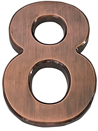Zayookey Numéros de Maison Autocollants 7cm Moderne Numéro de Porte Plaques de Numéros de Boîte aux Lettres 3D Adhesive House Number Sign (number 8)
