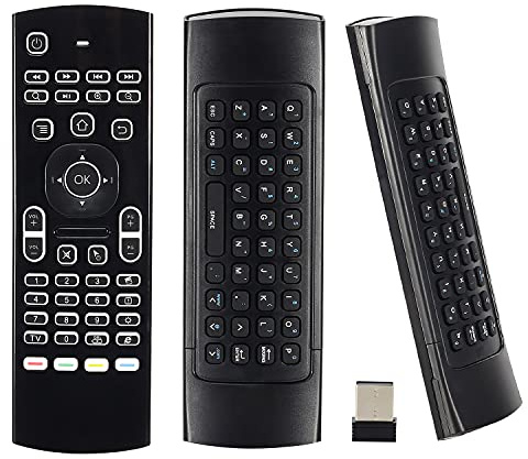 Retroilluminazione 2.4G Air Mouse Mini Tastiera Telecomando Wireless Multifunzionale con Apprendimento Infrarossi, Air Control per Android Smart TV Box, 3-Gyro e 3-Gsensor, G Box HTPC Mini PC, PS3/4
