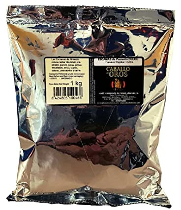 Escamas de pimentón de la Vera dulce ahumado. Bolsa 1 Kg.