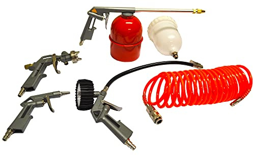 5Pc Piece Compressor Air Accessory Tool Kit Gun Hose Gravity Spray