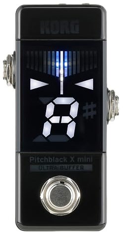 Korg - PB-X-MINI Pitchblack X Series - Chromatic Guitar/Bass Pedal Mini Tuner - Black