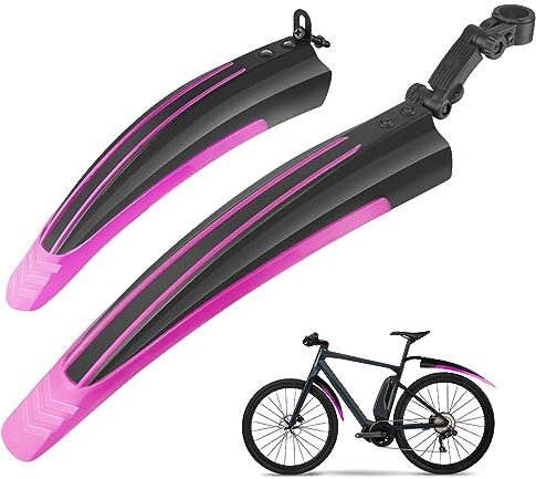 Ledeak Set di parafanghi per bici, portatile, regolabile, per mountain bike, bicicletta, pneumatici anteriori e posteriori, parafanghi per mountain bike e bici da strada