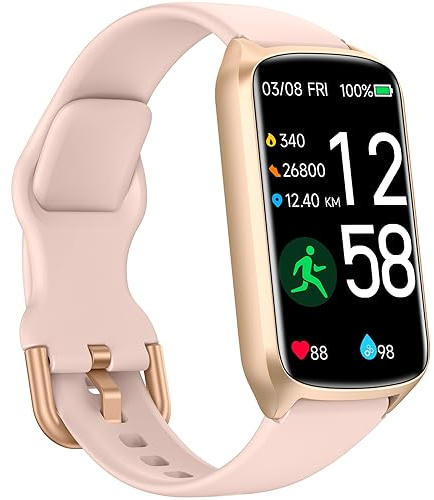 Amzhero Health Fitness Tracker with 24/7 Heart Rate, Blood Oxygen, Blood Pressure, Sleep Tracker, 5ATM Waterproof Activity Trackers with Step Tracker, Pedometer (S & L Bands Included)