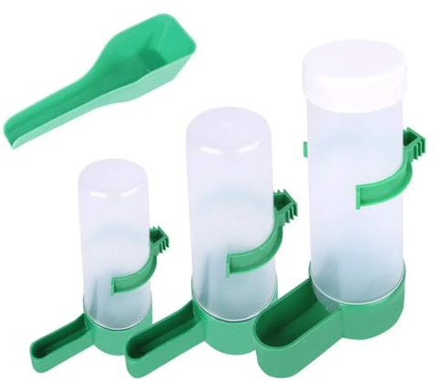 4Pack Automatic Bird Feeder Bird Water Dispenser Bird Water Feeder Food Dispenser Drinker Container Hanging in Birds Cage for Pet Parrot Budgie Lovebirds Cockatiel Cage