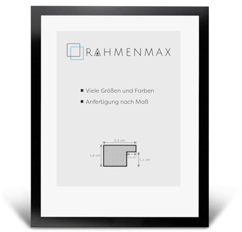 RahmenMax Skane Puzzlerahmen Bilderrahmen Posterrahmen 60 x 90 cm Schwarz Hochglanz Passgenau Handgefertigt inklusive Antirefle x Acryl Verglasung