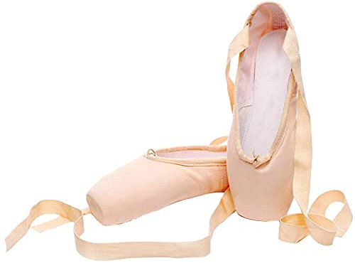 M&Catree Professionella balettskor, dansskor med sytt band för flickor kvinnor, Canvas, 39 EU