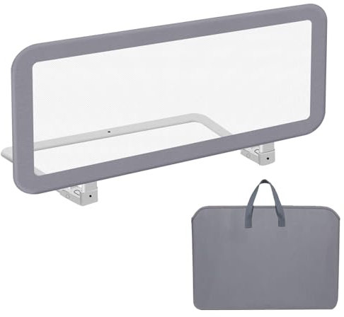 YIKANWEN Tragbare Bettgitter 150cm, Bettschutzgitter für Kinder ab 18 Monate-10 Jahren, Rausfallschutz für Kinderbetten,Boxspringbetten