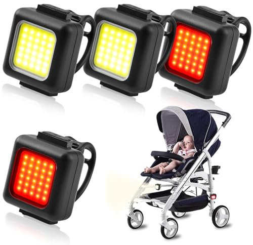 LED Lampe Set für Außenbereich,Kinderwagenlicht Silikon,LED Kinderwagen Licht,Kinderwagen Licht mit Heller LED,LED Licht Wiederaufladbares,Helles Licht, Kompakt und Wasserdicht