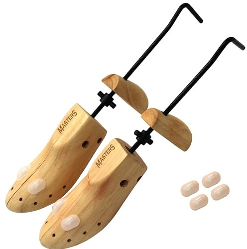 LKH Men Shoe Stretchers - UK Size 7-11 Premium Pine Wooden Adjustable Gents Shoe Tree Stretcher - Stretches Length & Width Relieves Corns Bunions Pain Ideal for Breaking In New Shoes