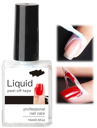 15ML Liquid Nail Latex - Peel Off Liquid Latex for Nails - Cuticle Protector for Gel Polish - Odorless White Skin Barrier - Manicure Accessory Starter for DIY Nail Art at Home