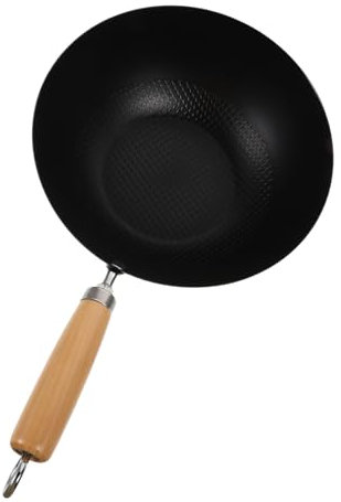 Didiseaon Small Iron Pot Traditional Wok Pan for Stove Household Kitchenware Cooking Pot Wok for Induction Hob