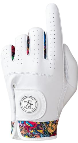 Skins Golf Gloves - Totally Unique Designs | AAA Cabretta Leather | Mens Golf Glove | Sizes S-XL | Wear on Left Hand (Golf Monsters, L)