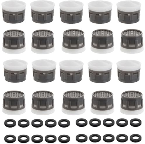 HoAhaMay 20pcs Wasserhahn-Filter mit 20pcs Dichtung, Wasserhahn Belüfter, wasserhahn Wasser Saver Plug-Einsätze, Bad-Accessoires, Ersatzteile für Bad, Küche Ersatzteile
