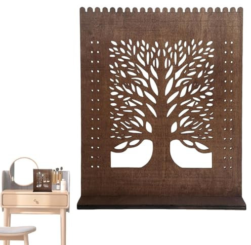 Espositore per orecchini, in legno, stile vintage, organizer per collane, da tavolo, cassettiera, soluzione per riporre orecchini e gioielli