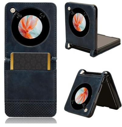 UPLAI Portafoglio Cover per ZTE nubia Flip, Ultra Sottile Premio PU/TPU Antiurto Pelle Custodia, con Chiusura Magnetica Slot Schede Staffa Flip Caso.Blu