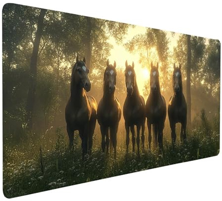 Large Mouse Mat 40x16x0.12In Waterproof Gaming Mouse Pad Horse Desk Mat Stitched Edges, Non-Slip Mousepad Animal for Gaming Desk Accessories, Mousemat for Laptop Home Office product Gifts model-6138