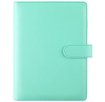Carpeta de cuaderno A6, planificador de 6 anillos con diseño elegante, cubierta organizadora personal de hojas sueltas, carpeta de archivos recargable (A6, verde)