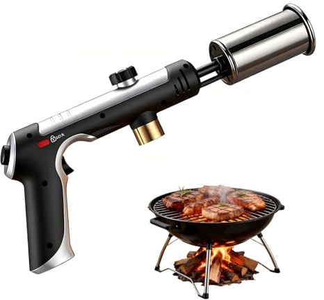 Propanbrännare upp till 3272°F (1800°C), Justerbar Låga med Säkerhetslås, Kraftfull Gasbrännare för Grill, Matlagning, Stek och DIY