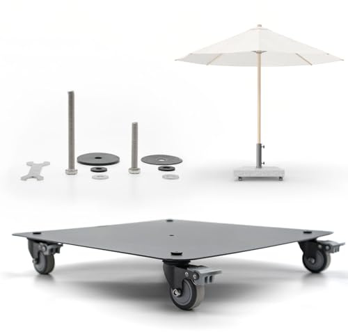 hausratplus Universalplatte Metall lackiert | Schirmständer Vario mit Rollen 360° drehbar + Feststellbremsen für Sonnenschirme Schirmfüße