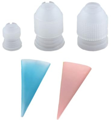 SUPVOX Kit de 5 Piezas Mangas Pasteleras de Silicona para Decoración de Pasteles, Set de Suministros para Repostería Boquillas y Convertidor, Reutilizable y Seguro para Crema, Adecuado