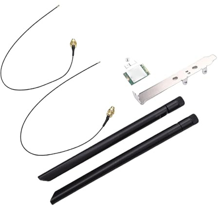 Jectse Tarjeta Inalámbrica WiFi 6E, Tarjeta WiFi PCIe M.2 de Triple Banda 2,4G 5G 6GHz con Antenas Duales de 8db, para Ordenador Portátil de Sobremesa 10 11